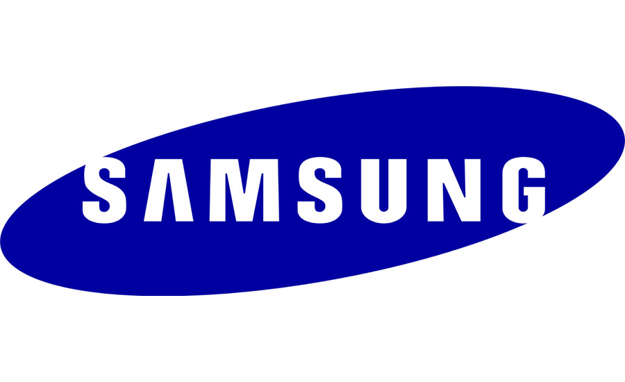 SAMSUNG with blue background