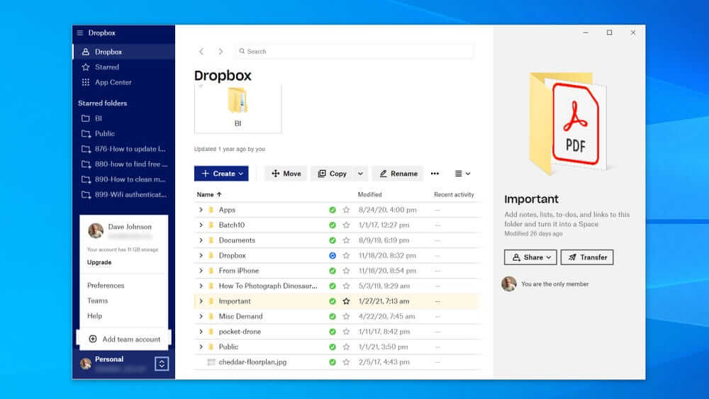 Dropbox - a flexible workspace designed to reduce busywork